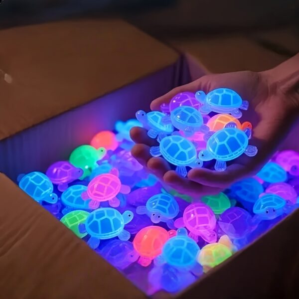 Collectible Figurines ，25pcs Glow-in-the-Dark 3D Turtle Figurines - Colorful Translucent Plastic Decorations for DIY Crafts, Party Favors, Classroom Rewards, and Beach-Themed Events for Halloween, Easter, Thanksgiving, Christmas