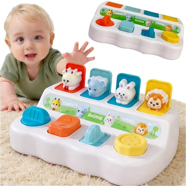 Interactive Animal Peek-a-Boo Toy Box for - Multicolor Learning Game with Hidden Animals Figures, Motor Skills Development & Cognitive Play, Sorting Colors And Animals for Children Gift for Birthday