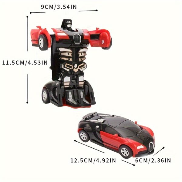 Transforming Toy Car to Robot Convertible - No Batteries Required, Robot & Vehicle Model Suitable for & Collectors - Plastic Transforming Car Robot Toy
