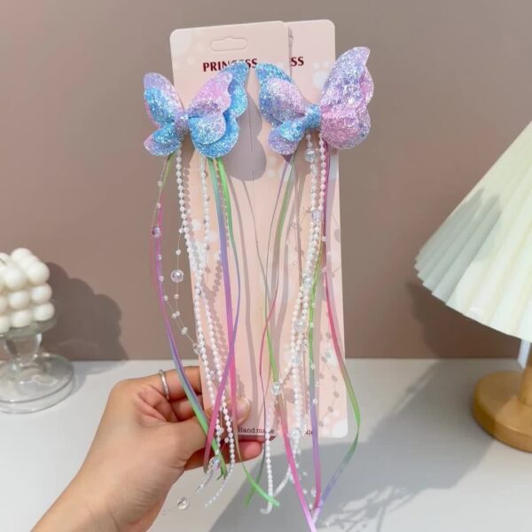 2 stuks Glitter Vlinder Haarspelden
