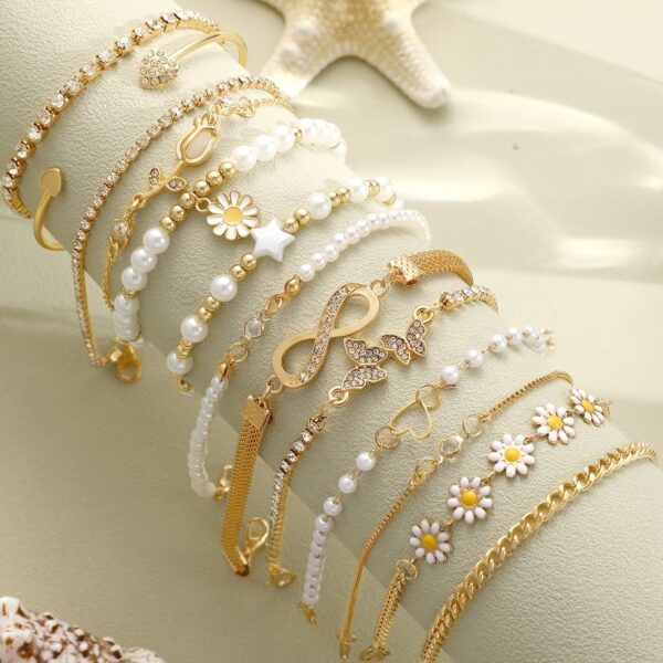 goudkleurige armbanden set